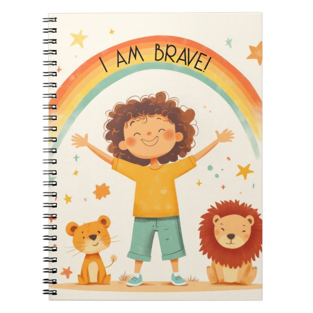 Caderno Espiral Eu Sou Corajoso - Afirmação para Crianças (Frente)