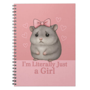 Caderno Espiral Eu Sou Literalmente Só uma Garota Hamster Triste E