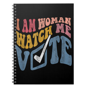 Caderno Espiral Eu Sou Mulher Me Observe Votar 2024 Voto Onda Azul