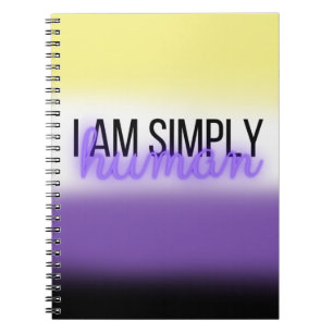Caderno Espiral Eu sou simples humano Não Binário Notário L