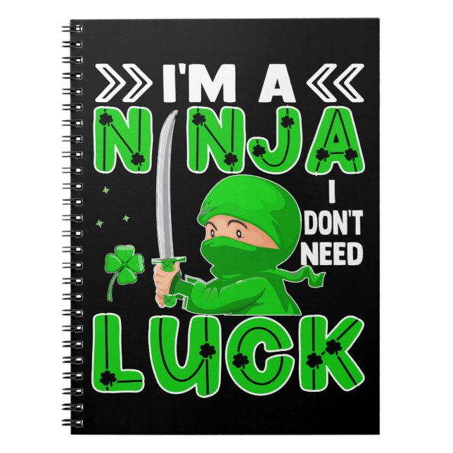Caderno Espiral Eu Sou Um Ninja Não Preciso de Sorte Dia de São Pa (Frente)