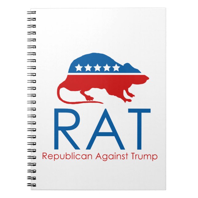 Caderno Espiral Eu sou um R.A.T. Republicano Contra Trump (Frente)