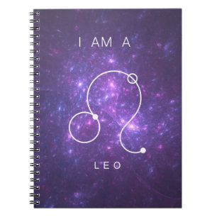Caderno Espiral Eu sou um Sinal de Leo Purple Zodíaco