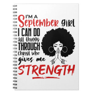 Caderno Espiral Eu Sou Uma Garota De Setembro Rezando Mulher Rainh
