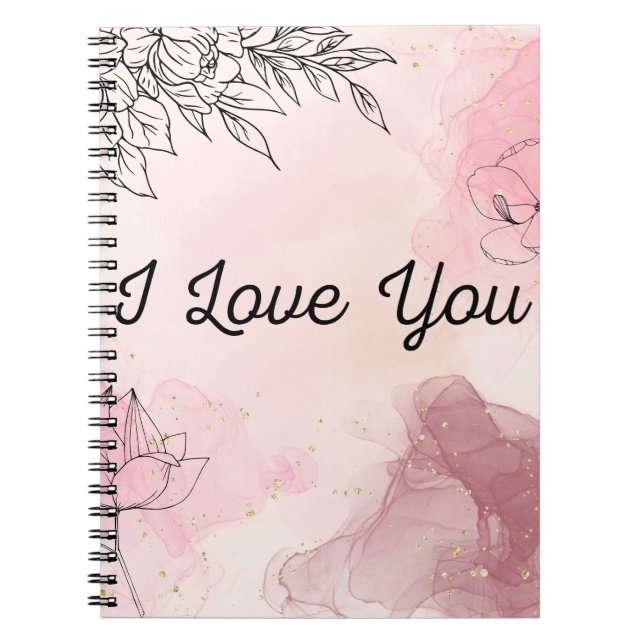 Caderno Espiral Eu te amo Diário (Frente)