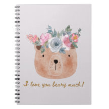 Eu te amo muito! Urso com Coroa Floral