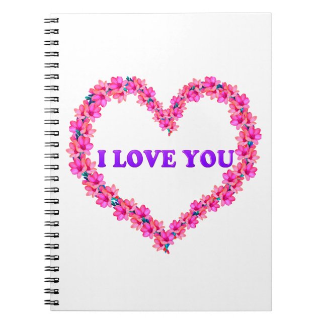 Caderno Espiral Eu Te Amo Notebook (Frente)
