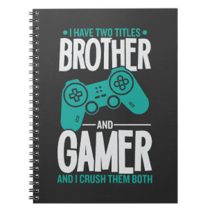 Caderno Espiral Eu Tenho Dois Títulos Irmão E Jogador, Jogador Eng