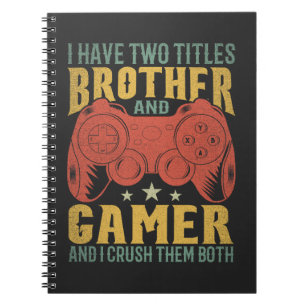 Caderno Espiral Eu Tenho Dois Títulos Irmão E Jogador, Jogador Eng
