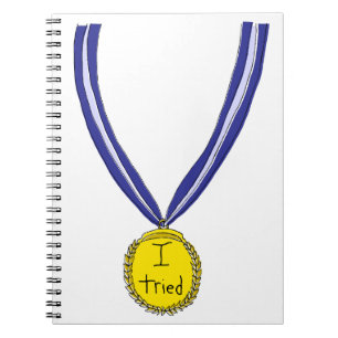 Caderno Espiral Eu Tentei Medalha