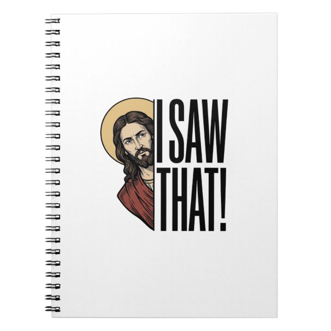 Caderno Espiral Eu Vi Esse Engraçado Olhar Religioso Design Gráfic (Frente)