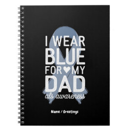 Caderno Espiral Eu Visto Azul Para O Meu Pai Camisa ALS Presente D
