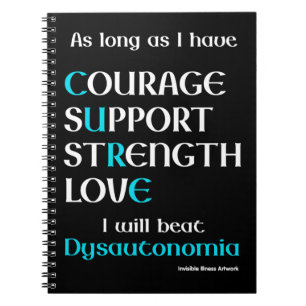 Caderno Espiral Eu vou vencer o notebook Dysautonomia