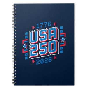 Caderno Espiral EUA 250 - 1776-2026 Pixel Art