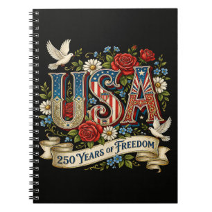 Caderno Espiral EUA América 1776-2026 250 Anos Liberdade