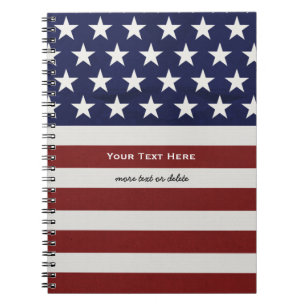 Caderno Espiral EUA bandeira americana costume patriótico do 4 de