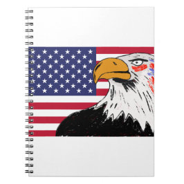 Caderno Espiral EUA Desenho de uma águia