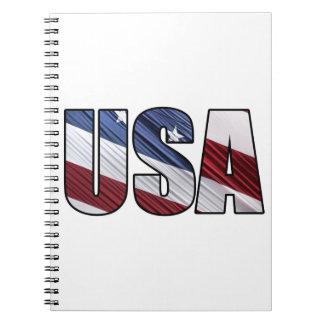 Caderno Espiral EUA em Red White e Blue American Patriotic Flag
