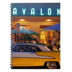 Caderno Espiral EUA, FL, Miami, South Beach à noite.