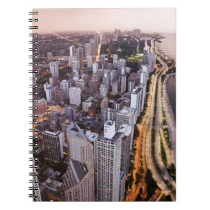 Caderno Espiral EUA, Illinois, Chicago, vista aérea do lago
