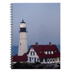 Caderno Espiral EUA, Maine, Portland, Cape Elizabeth, Farol