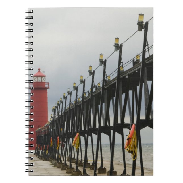 Caderno Espiral EUA, Michigan, Lake Michigan Shore, Grand Haven: (Frente)