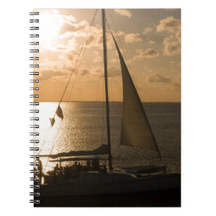 Caderno Espiral EUA, Texas, Ilha South Padre. Barco à vela