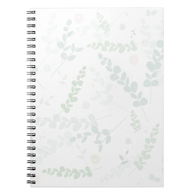 Caderno Espiral Eucalipto e Blush Frasco-Frasco (Frente)