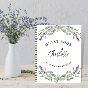 Caderno Espiral Eucalipto violeta de lavanda de aniversário do liv