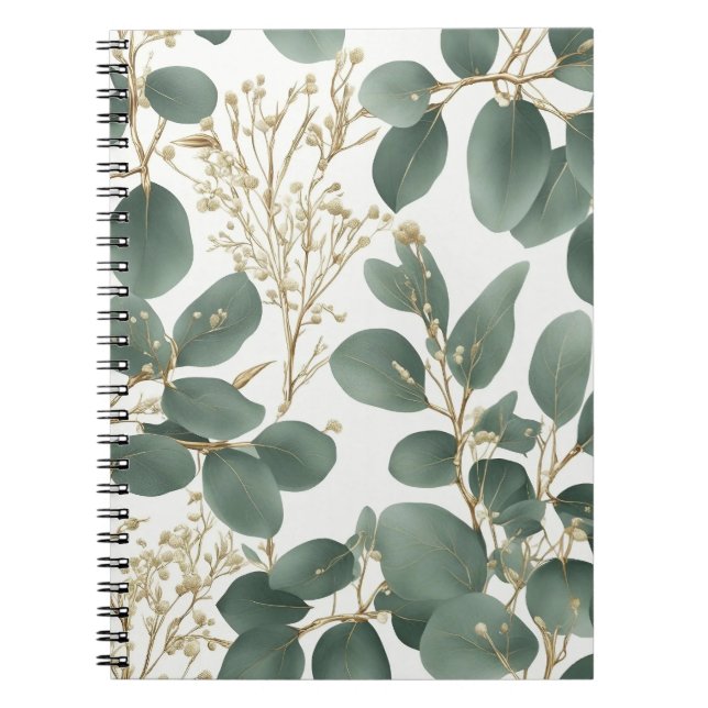 Caderno Espiral Eucalyptus deixa padrão (Frente)