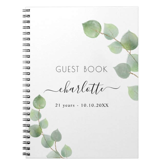 Caderno Espiral Eucalyptus greenery (Frente)