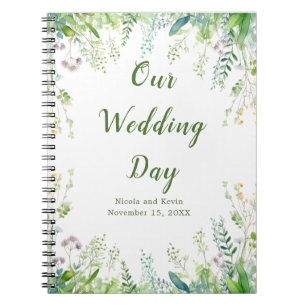 Caderno Espiral Eucalyptus Greenery Deixa Planner de Casamento