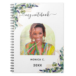 Caderno Espiral Eucalyptus greenery Gold Fotografia moderna