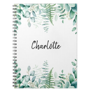 Caderno Espiral Eucalyptus greenery woodland fern
