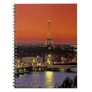 Caderno Espiral Europa, França, Paris. Vista do pôr do sol da Torr