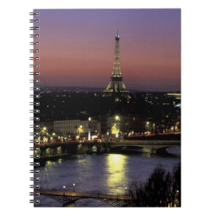 Caderno Espiral Europa, França, Paris, Vista do pôr do sol do Eiff
