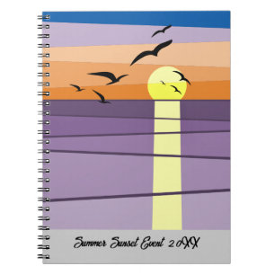 Caderno Espiral Evento Sunset de Verão Personalizado