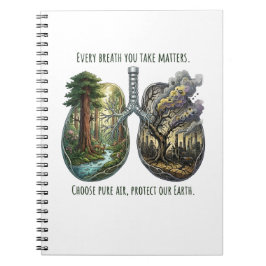 Caderno Espiral Every Breath Matters Environmental Awareness Art