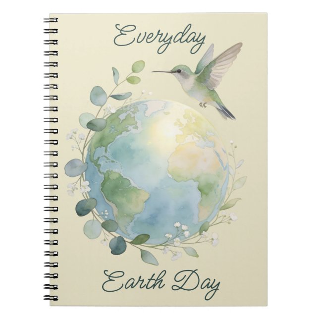 Caderno Espiral Everyday Earth Day Hummingbird Bird (Frente)