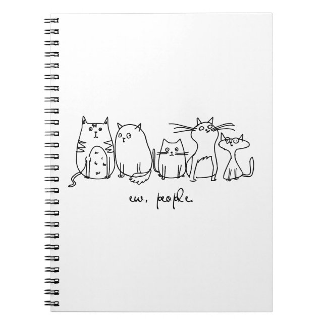 Caderno Espiral Ew, Pessoas Engraçadas, Amantes De Gato (Frente)