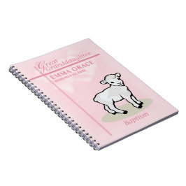 Caderno Espiral Excelente Avô Baptism Garota Rosa