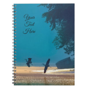 Caderno Espiral Excelente Blue Herons voa sobre o rio CT