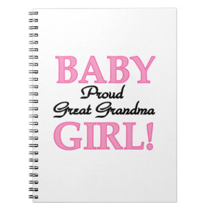 Caderno Espiral Excelente Orgulhoso Vovó Garota Bebê Oferta