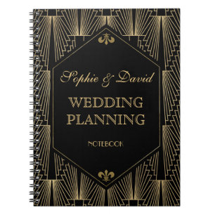 Caderno Espiral Excelente Ring 20s Gatsby Art Deco Planner de Casa