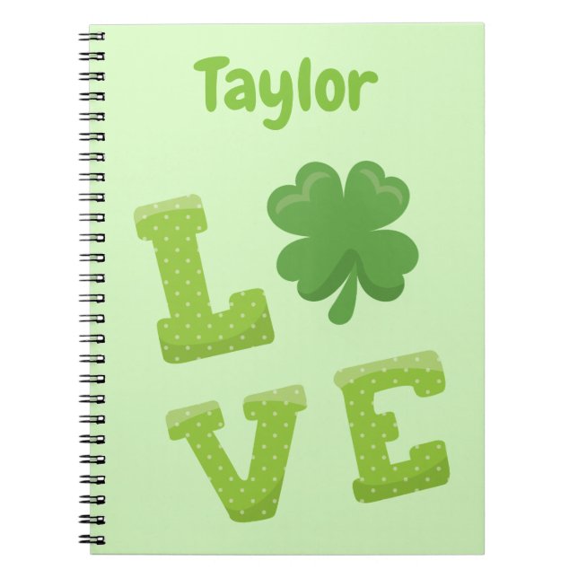Caderno Espiral Excelente Verde Amor Rua Tema de Patrick (Frente)