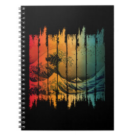 CADERNO ESPIRAL EXCELENTE WAVE VINTAGE SUNSET KANAGAWA