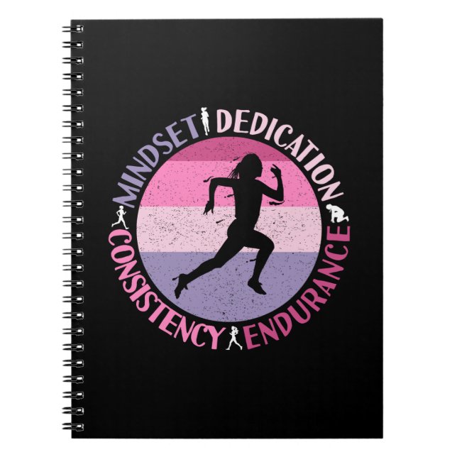 Caderno Espiral Executando Mindset - Cota de Resistência Girly Run (Frente)