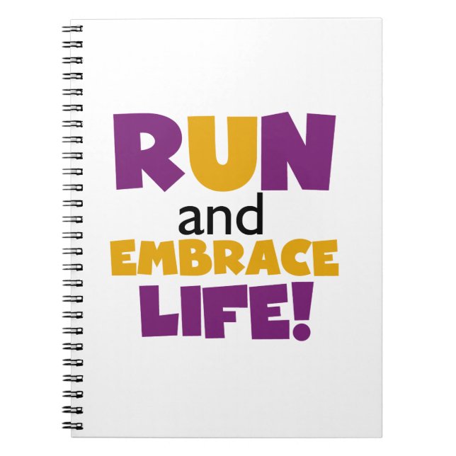 Caderno Espiral Executar Embrace Life Purple Yellow (Frente)