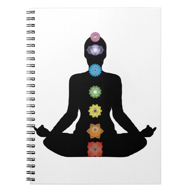 Caderno Espiral Exercício da malhação de Chakras da ioga (Frente)