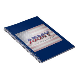 Caderno Espiral Exército "Soldado, Veterano, Americano"